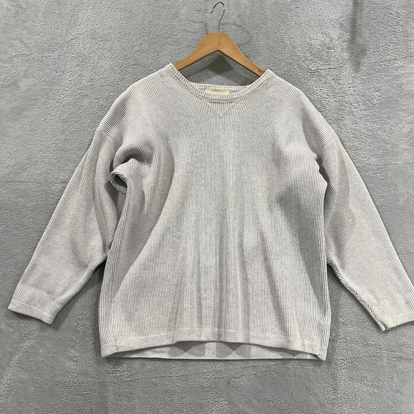 VINTAGE Eddie Bauer Sweater Mens Medium Ribbed Fisherman Crewneck Knit‎ 90s